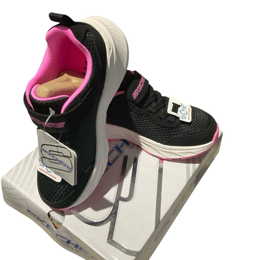 Skechers Girl’s Black/pink Running Shoes  Edgeride - Smooth Journey Size 12.5 - Picture 7 of 8